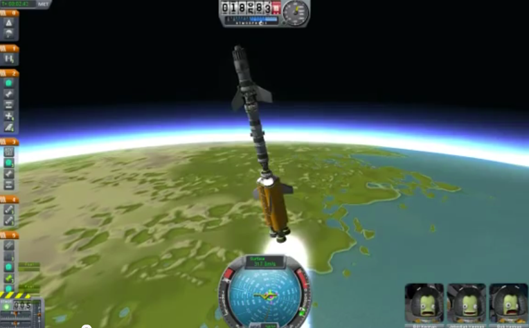 rocket tilting at 270 degrees