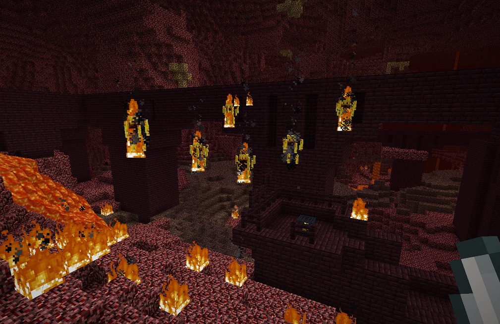 Blaze spawner in the Nether, Minecraft