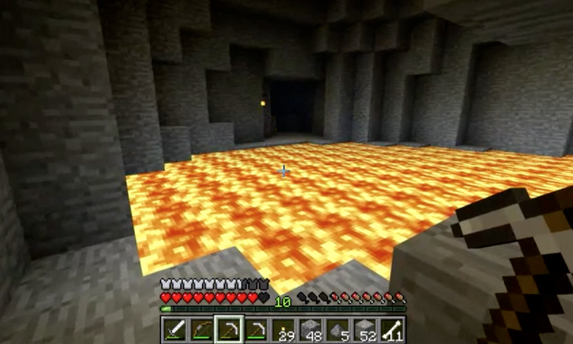 lava pool in Minecraft