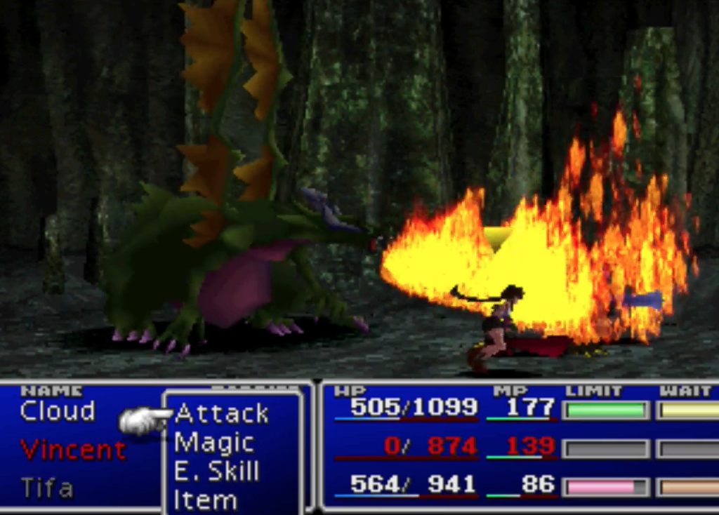 FF7 green dragon