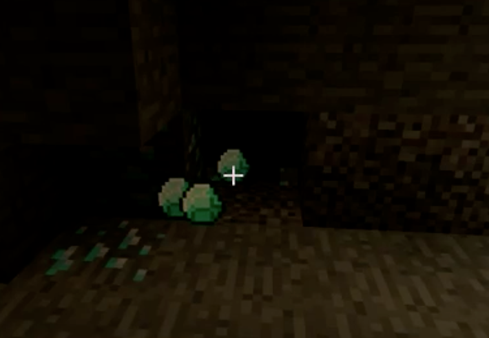 Diamond cluster in minecraft cave
